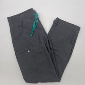FIGS Technical Collection Scrub Pants Size S Gray Teal Drawstring
